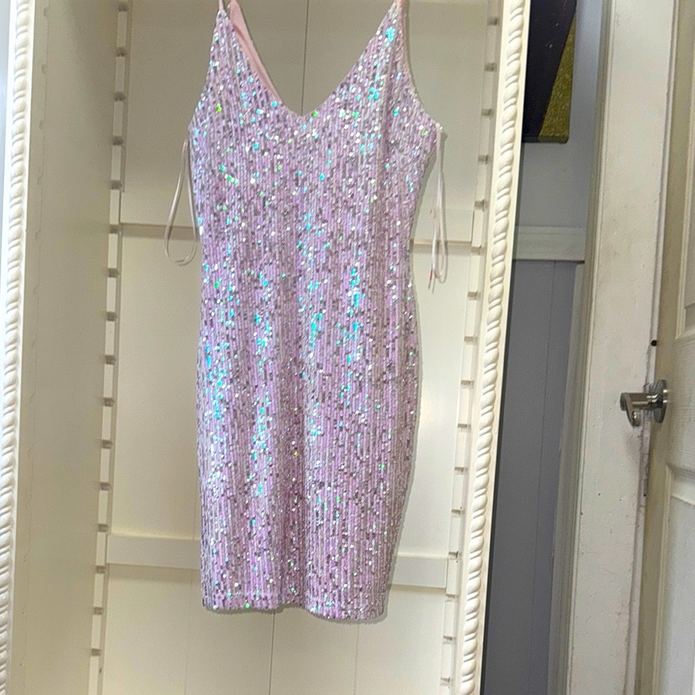 Bella divine dress new white tag , Sequin Pink Dress